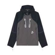 Maison Kitsune x And Wander Hiking Set Up Hoodie Grey Blue Color Block