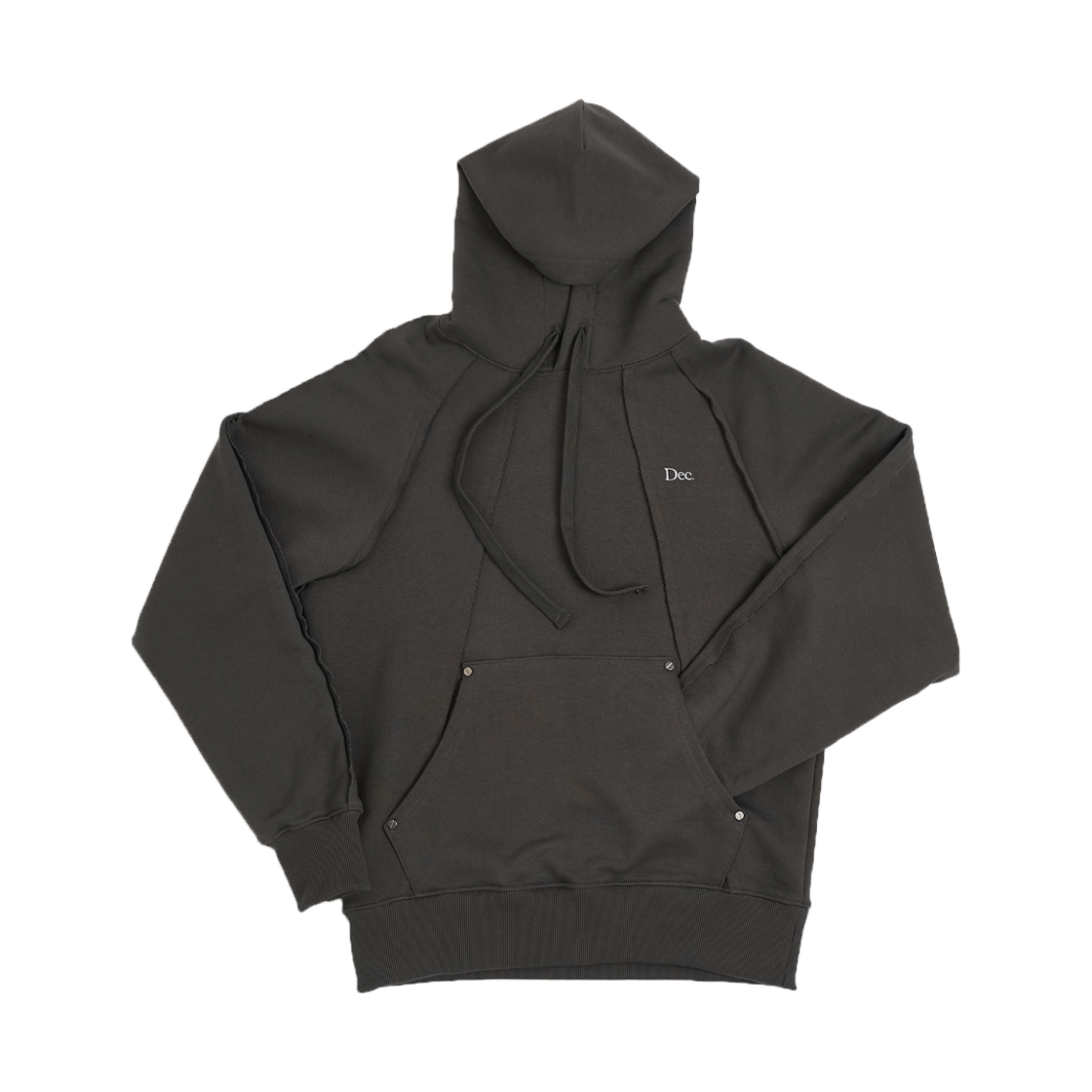 D2402T01 December Ten Raglan Sweat Hoody Charcoal