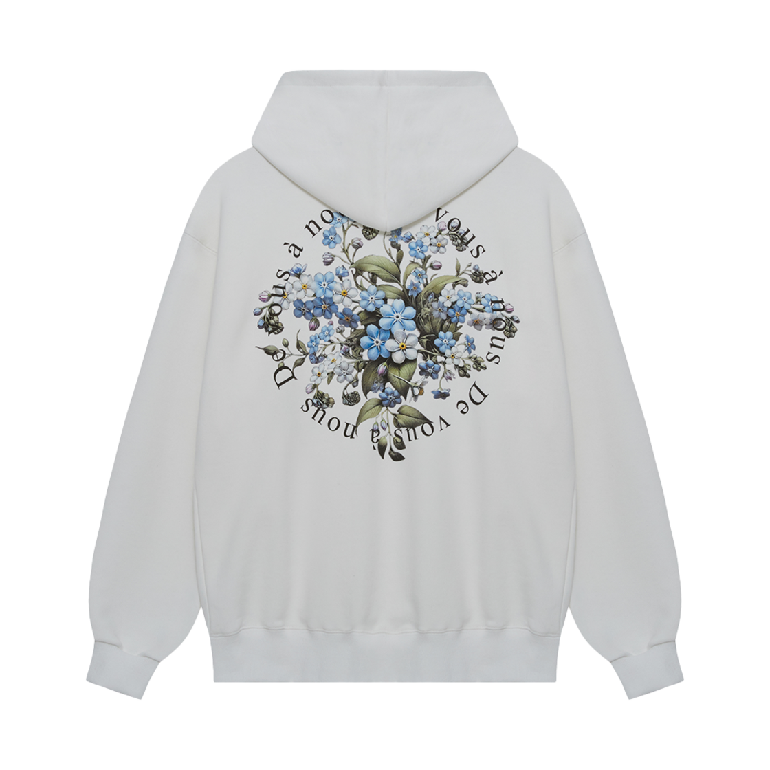 73 DVAN x KPFA Myosotis Harmony Bloom Hoodie White