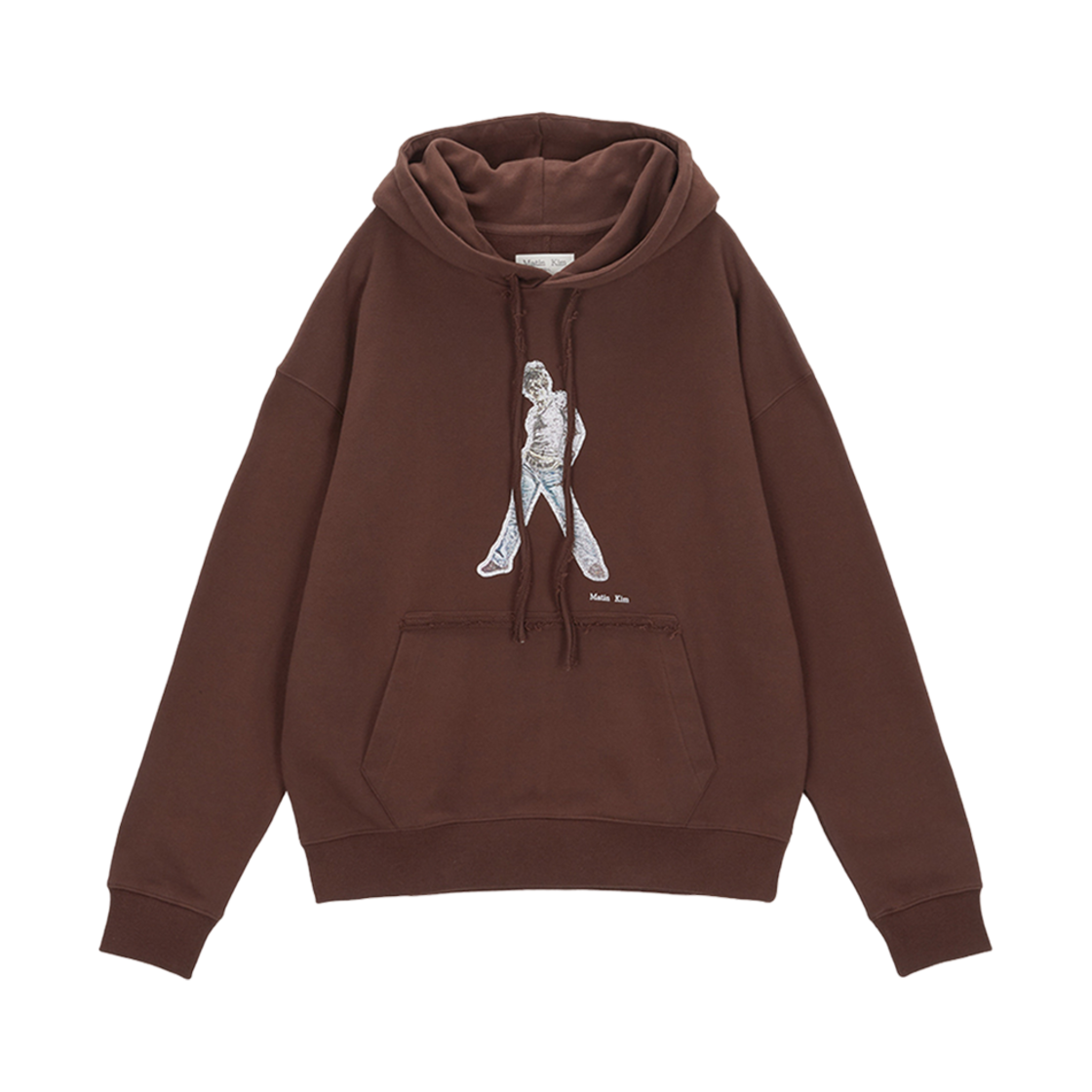 (W) 마뗑킴 빈티지 크랙 프린팅 후디 브라운((W) Matin Kim Vintage Crack Printing Hoody Brown) - 1