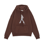 (W) Matin Kim Vintage Crack Printing Hoody Brown