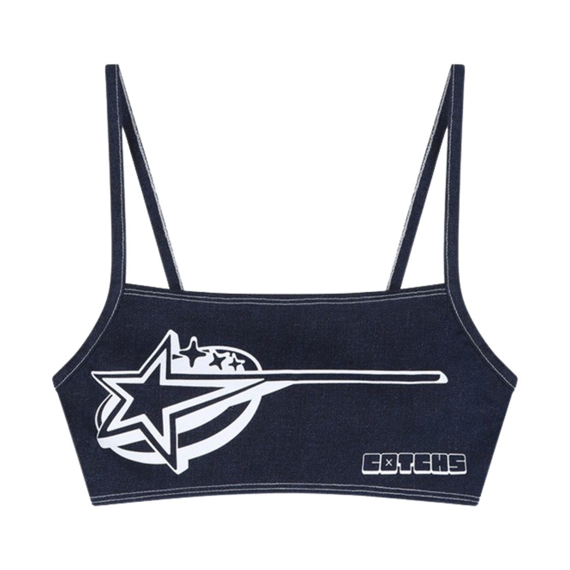 카치스 스타 데님 브라 탑