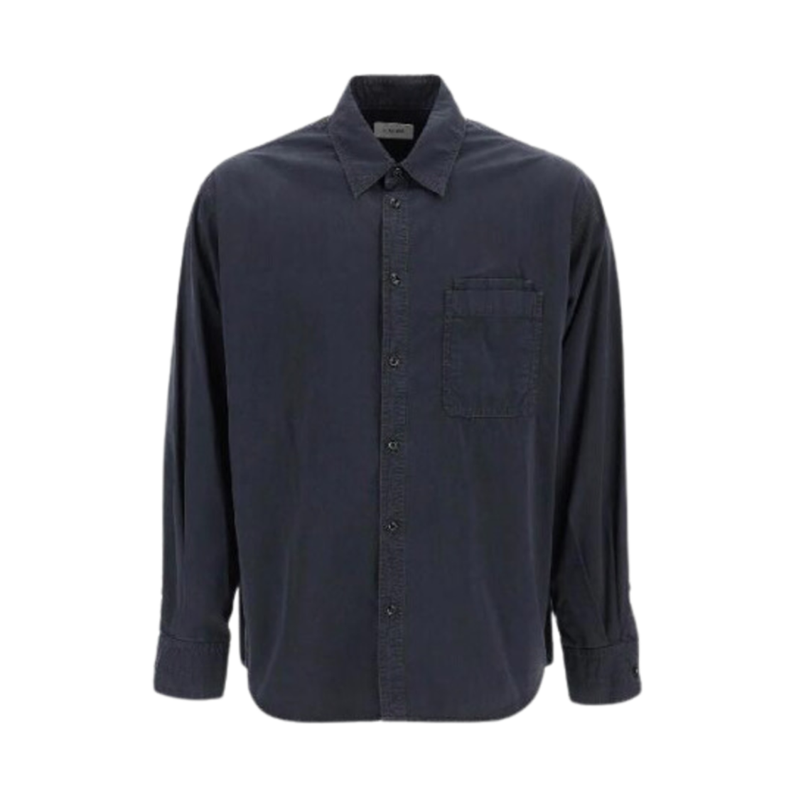 SH1137-LF1206-983 Lemaire Relaxed Workwear Satin Shirt Ash Black