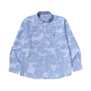 BAPE Stripe Camo Relaxed Fit Shirt Blue