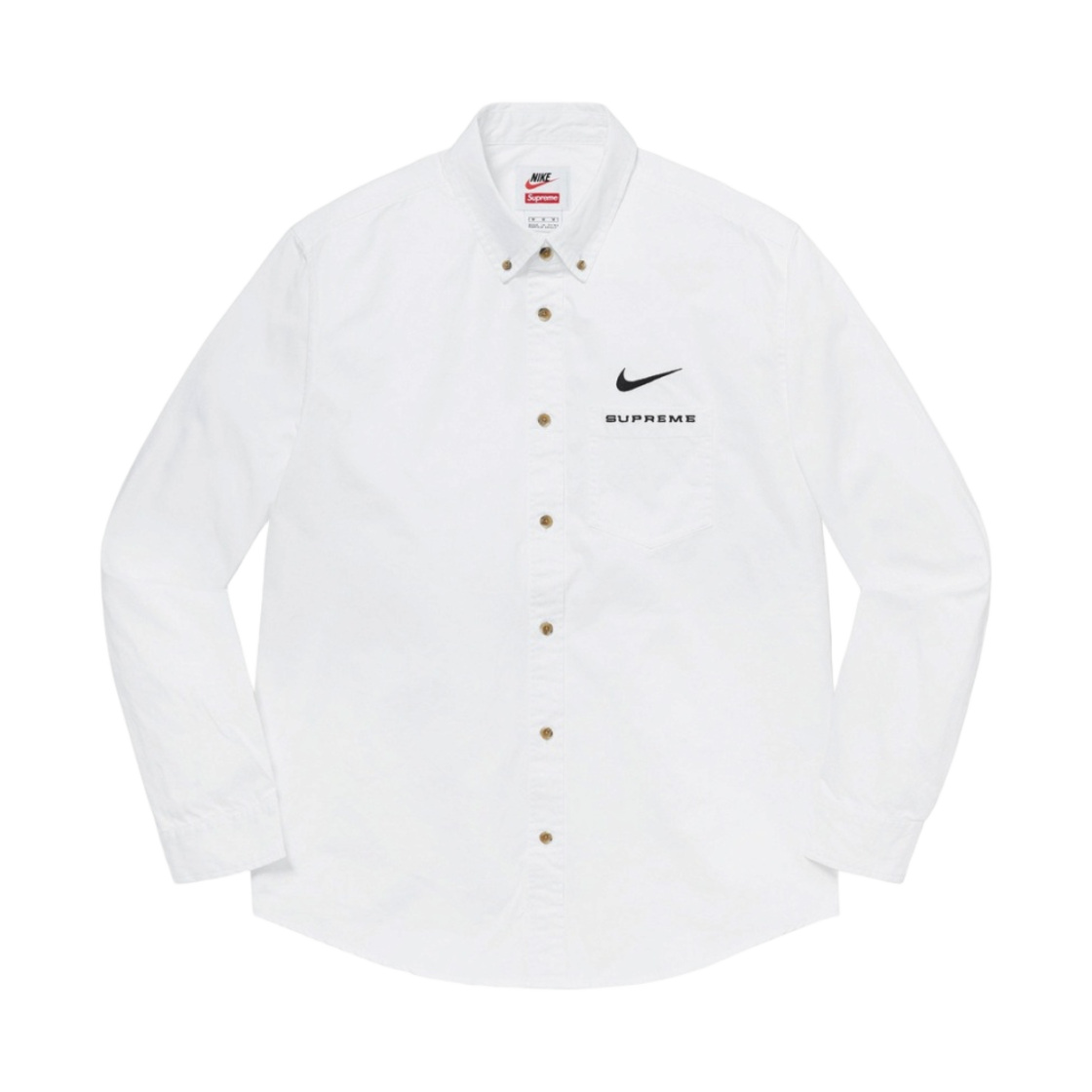 슈프림 x 나이키 코튼 트윌 셔츠 화이트 - 21SS | Supreme | KREAM