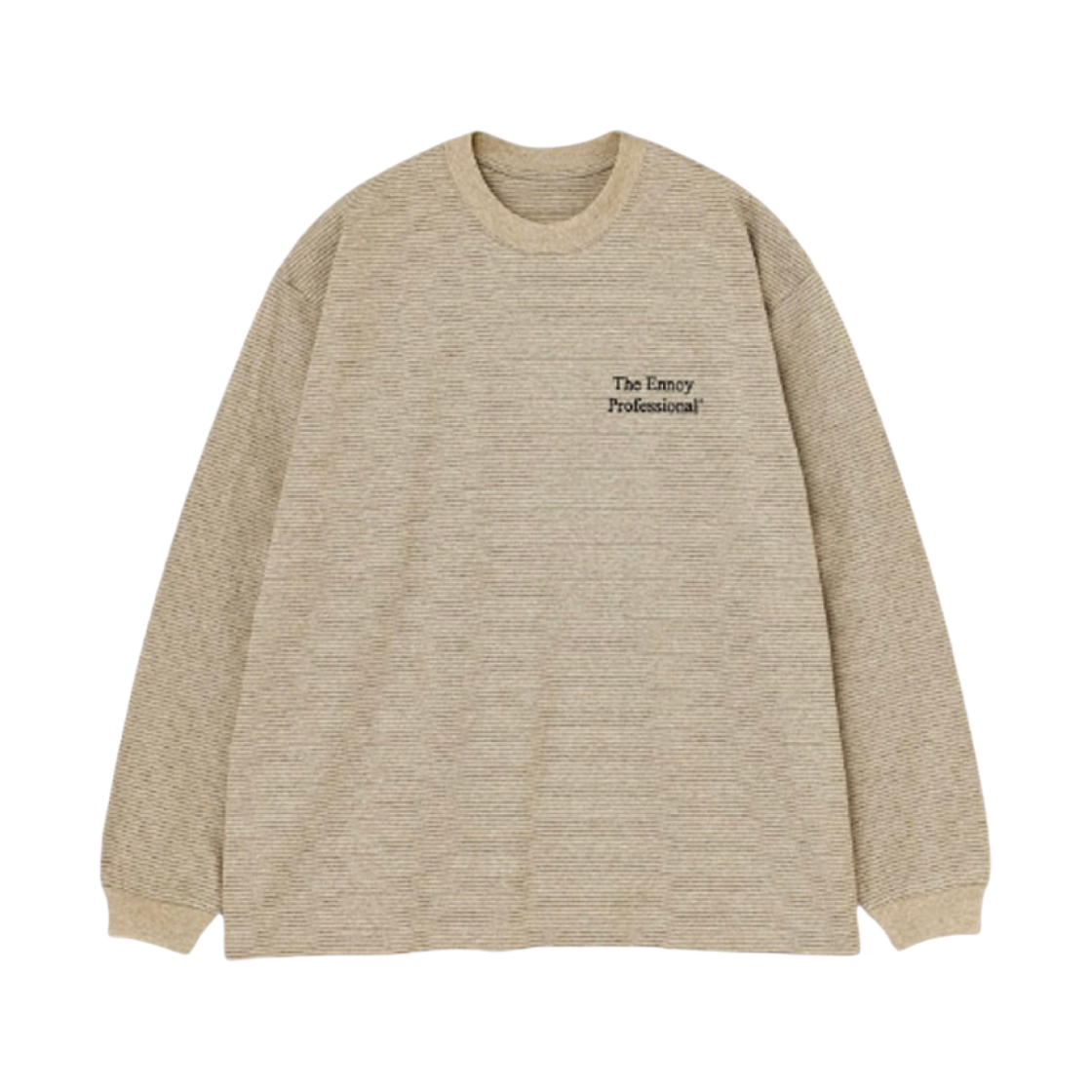 - Ennoy LS Border T-Shirt Beige Black