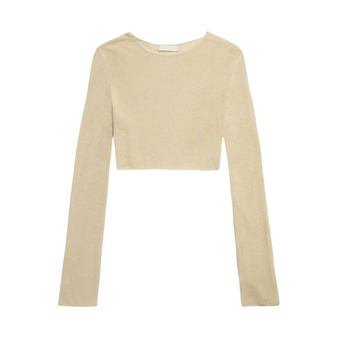 40311WDIOA (W) Calvin Klein x Jennie Relaxed Fit Crop Long Sleeve Knit Top Mojave Desert