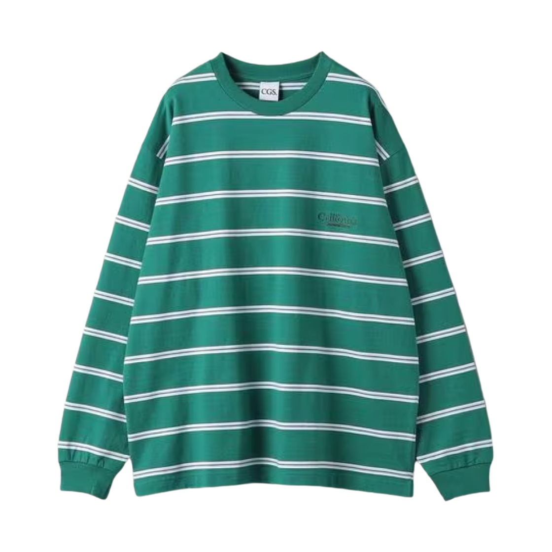 캘리포니아 제너럴 스토어 오가닉 코튼 보더 롱슬리브 켈리(California General Store Organic Cotton Border Long Sleeve Kelly)