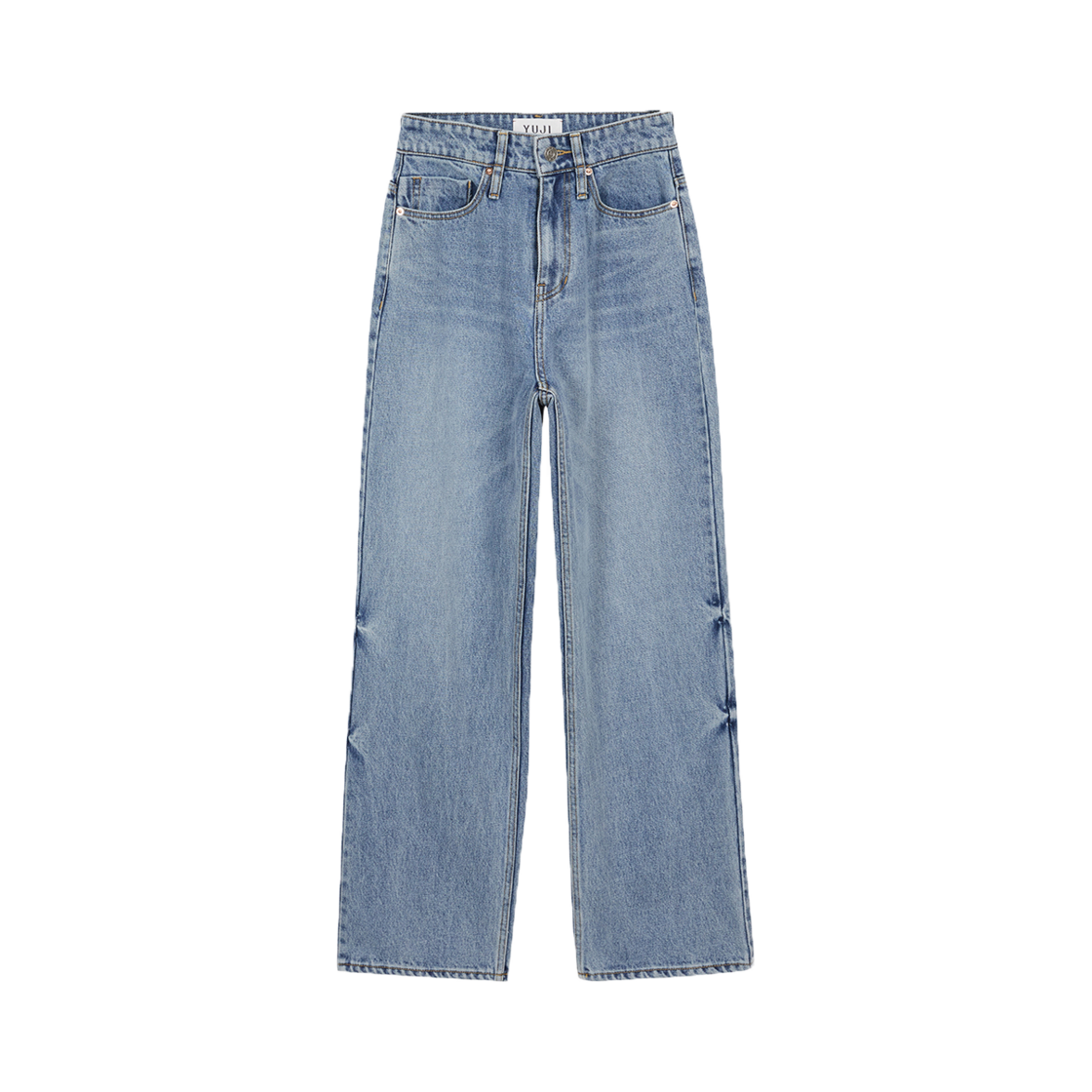 25SW UNISEX_02 YUJI Vintage Washed Staight Fit Denim Pants Unisex Blue