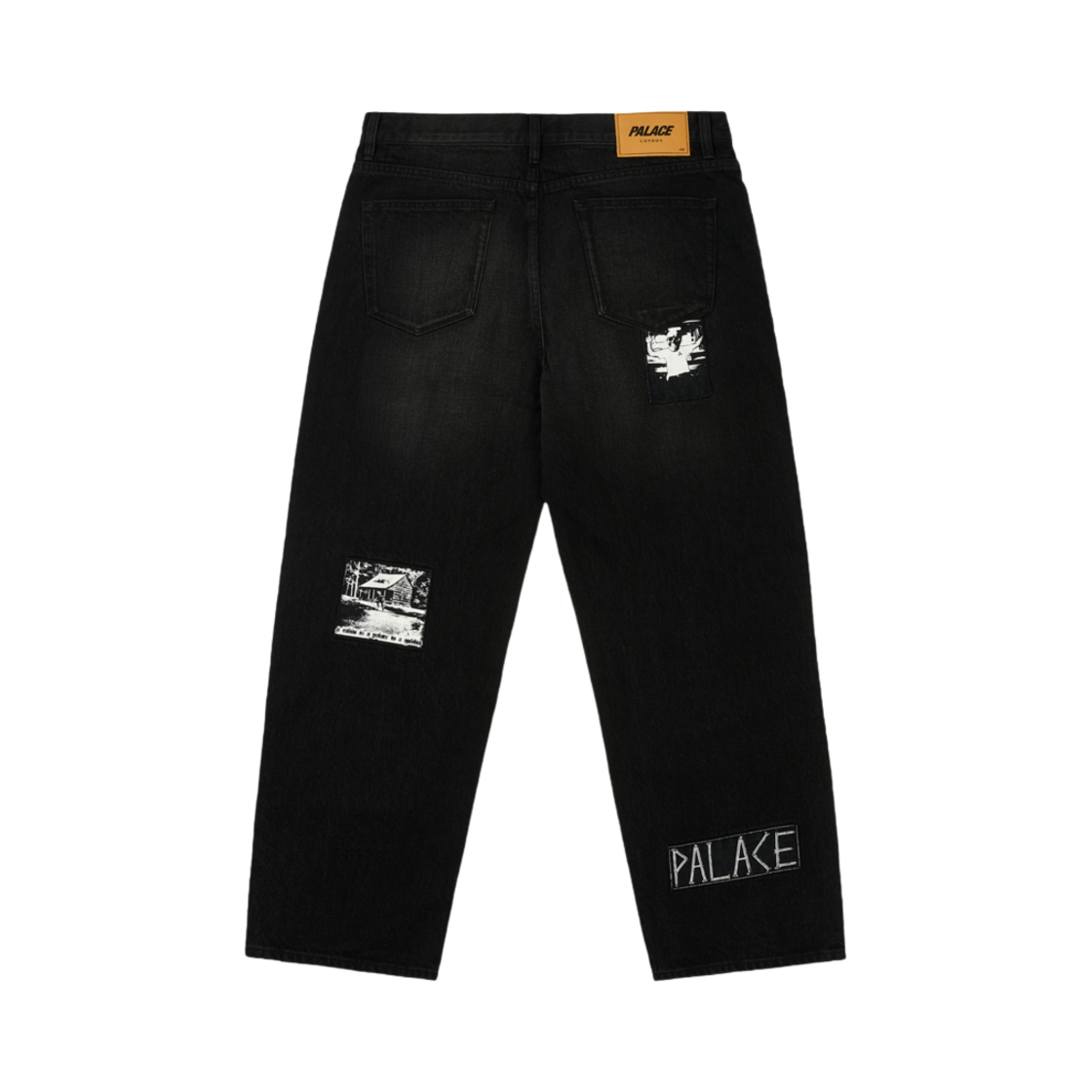 팔라스 P90 배기 진 패치 업 블랙 - 25SS(Palace P90 Baggy Jean Patch Up Black - 25SS) - 2