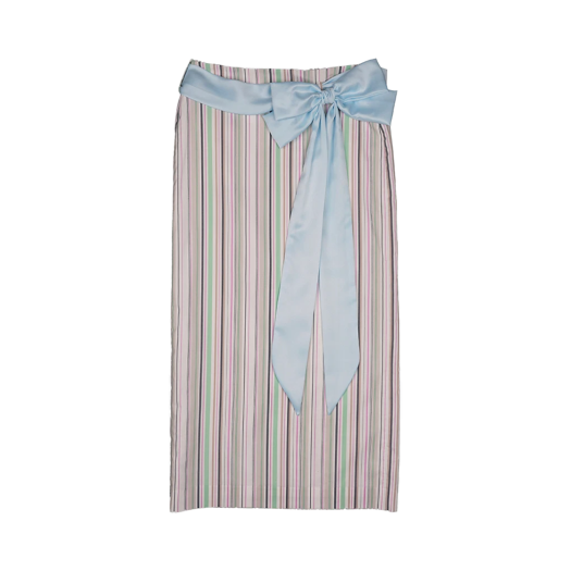 P0000DJB Dared Big Bow Belted Stripe Skirt