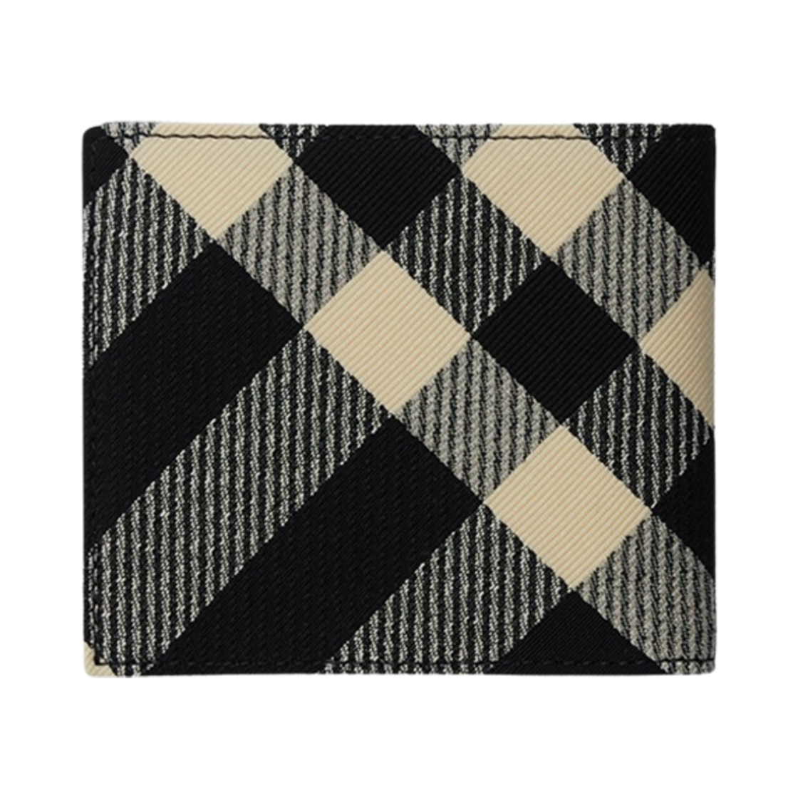 8089520 Burberry Check Bifold Wallet Black Calico
