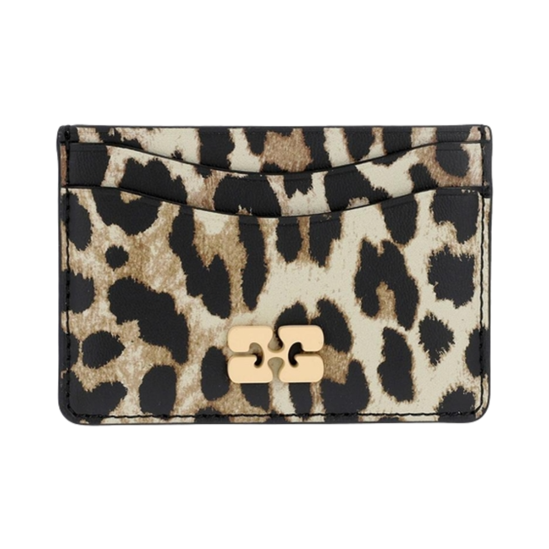 가니 버터플라이 로고 카드 홀더 레오파드(Ganni Butterfly Logo Card Holder Leopard)