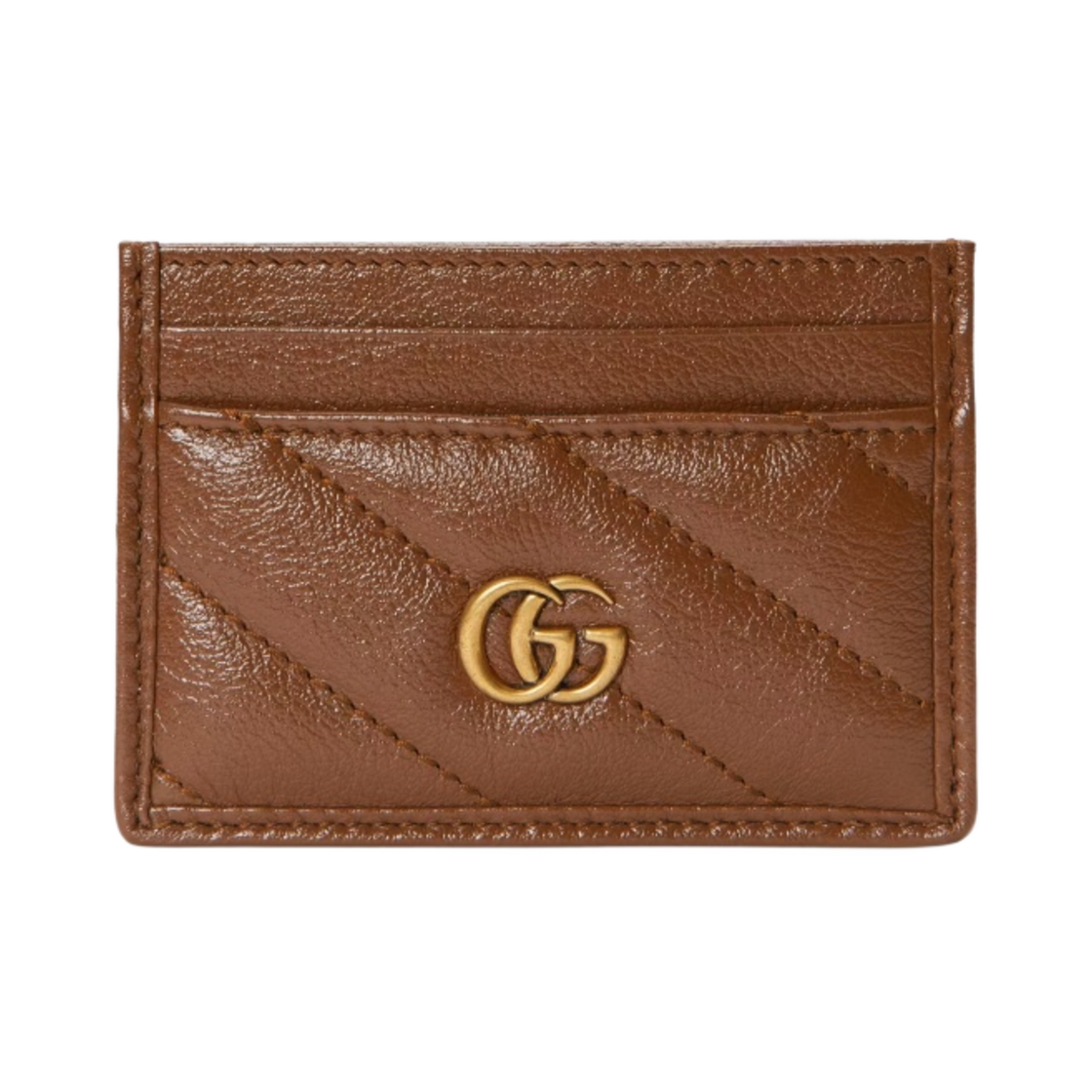 구찌 GG 마몽 마틀라세 카드 케이스 탄(Gucci GG Marmont Matelasse Card Case Tan) - 1