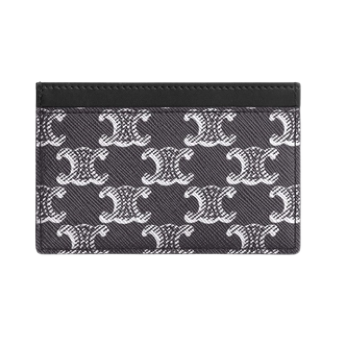 셀린느 트리옹프 캔버스 카프스킨 카드 홀더 실버 블랙(Celine Card Holder in Triomphe Canvas and Calfskin Silver Black) - 3