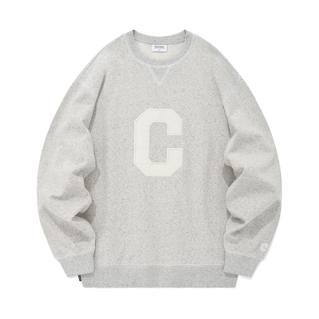 커버낫 듀얼 멜란지 C 로고 스웨트셔츠 헤더 그레이(Covernat Dual Melange C Logo Sweatshirt Heather Grey) - 1