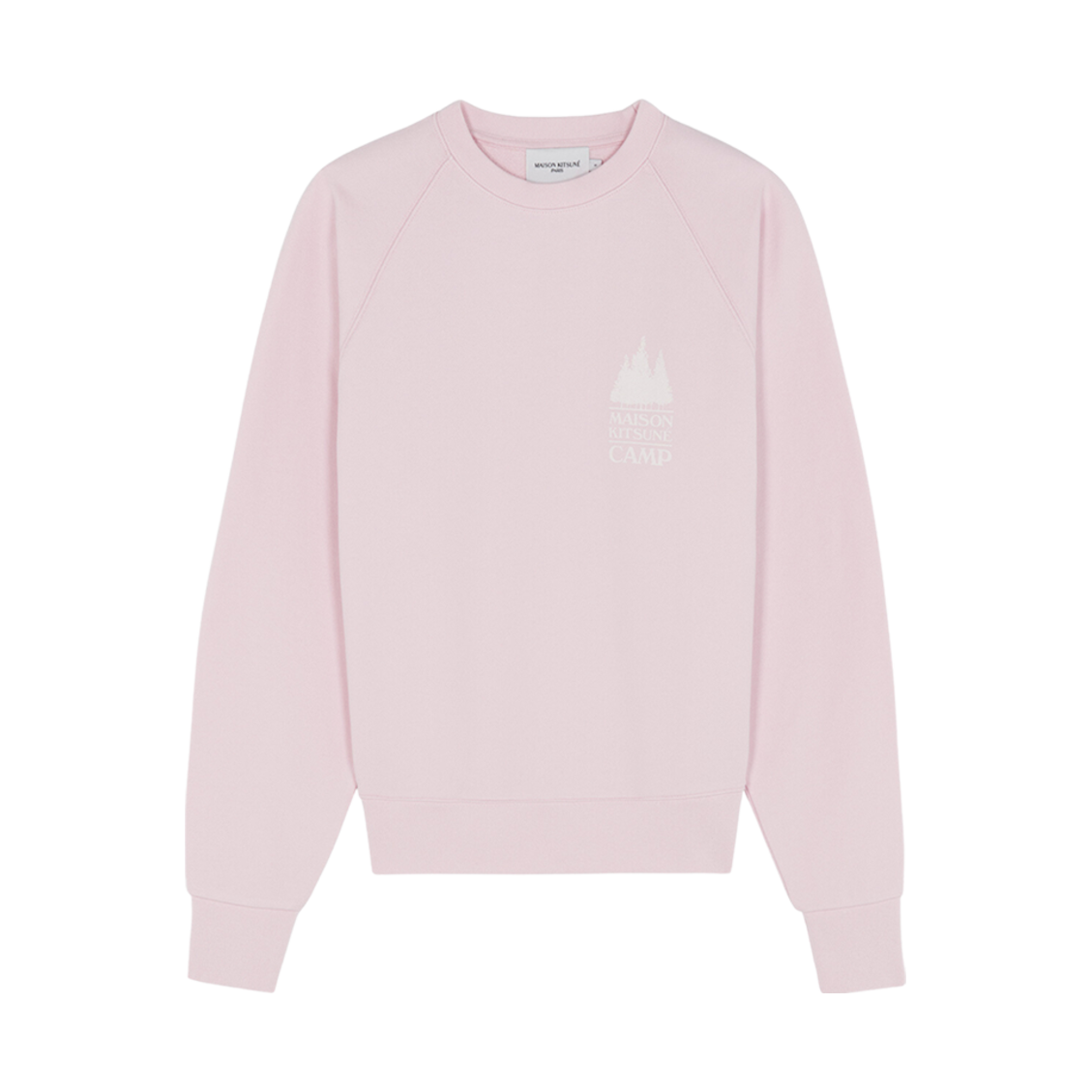 (W) 메종 키츠네 미니 MK 캠프 어드저스티드 스웨트셔츠 라이트 핑크((W) Maison Kitsune Mini MK Camp Adjusted Sweatshirt Light Pink) - 1