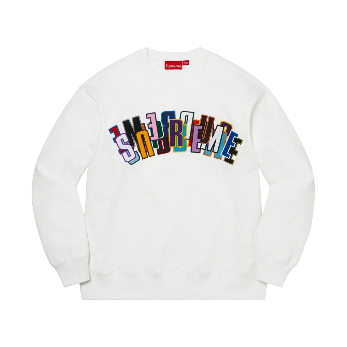 - Supreme Stacked Crewneck White - 21SS
