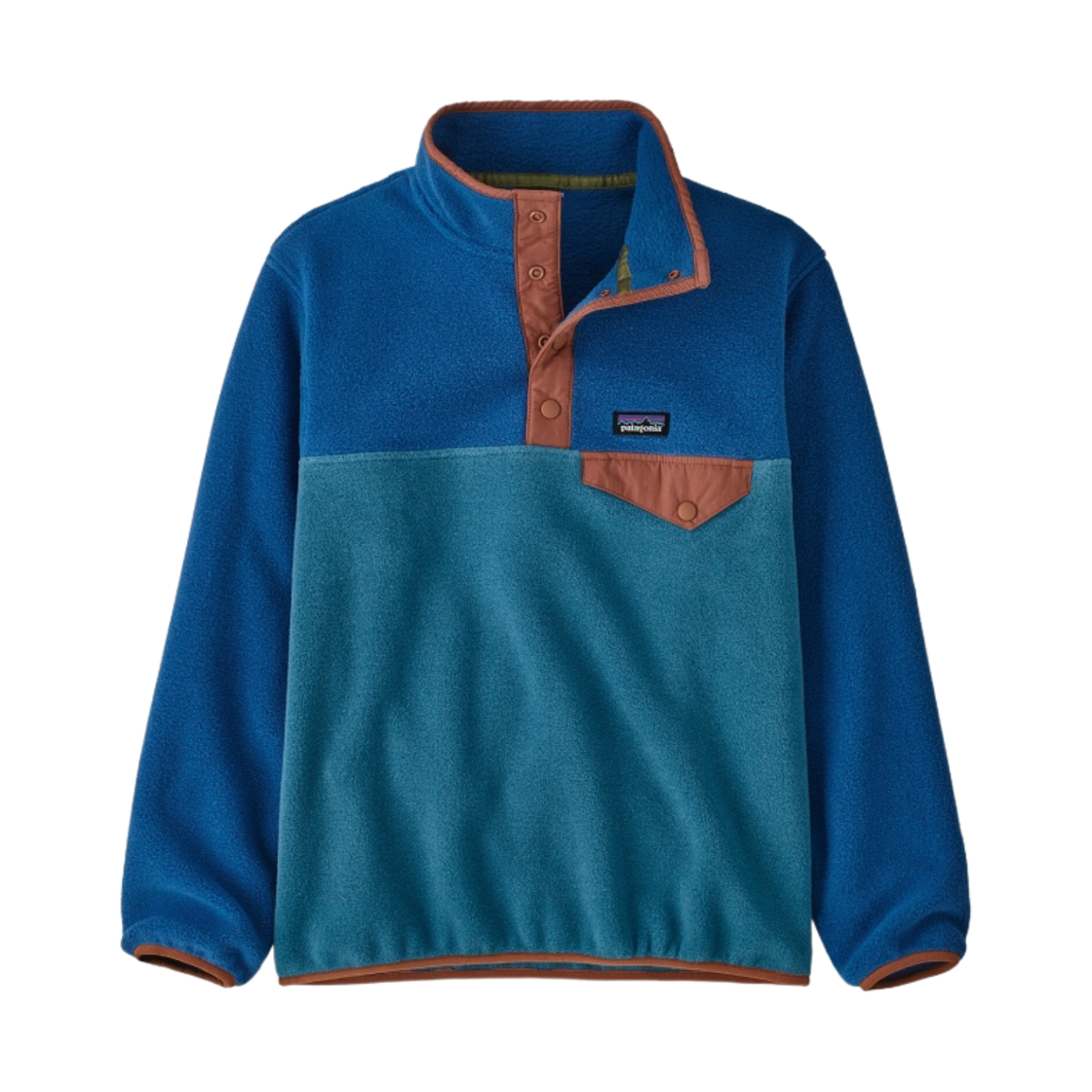 (키즈) 파타고니아 라이트웨이트 신칠라 스냅-T 플리스 풀오버 웨이비 블루((Kids) Patagonia Lightweight Synchilla Snap-T Fleece Pullover Wavy Blue) - 1