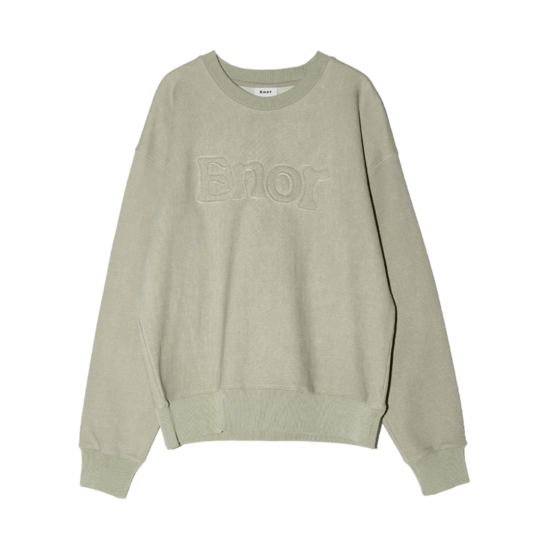 BESSTS003GN Enor Women Enor Patch Logo Pigment Sweatshirt  Green