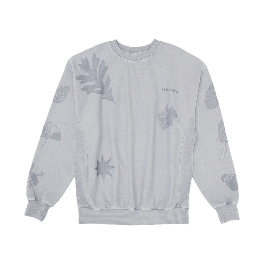 헤베츠 맨 가먼트다잉 프린트 스웻 그레이(M Garment Dyeing Print Sweat Grey)