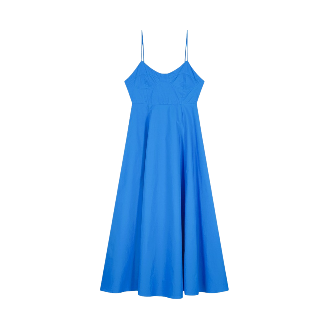 그린 버터 우먼 실키 코튼 슬리브리스 드레스 소르벳 블루