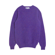 Harley of Scotland Shaggy Dog Crewneck Sweater Royal Violet