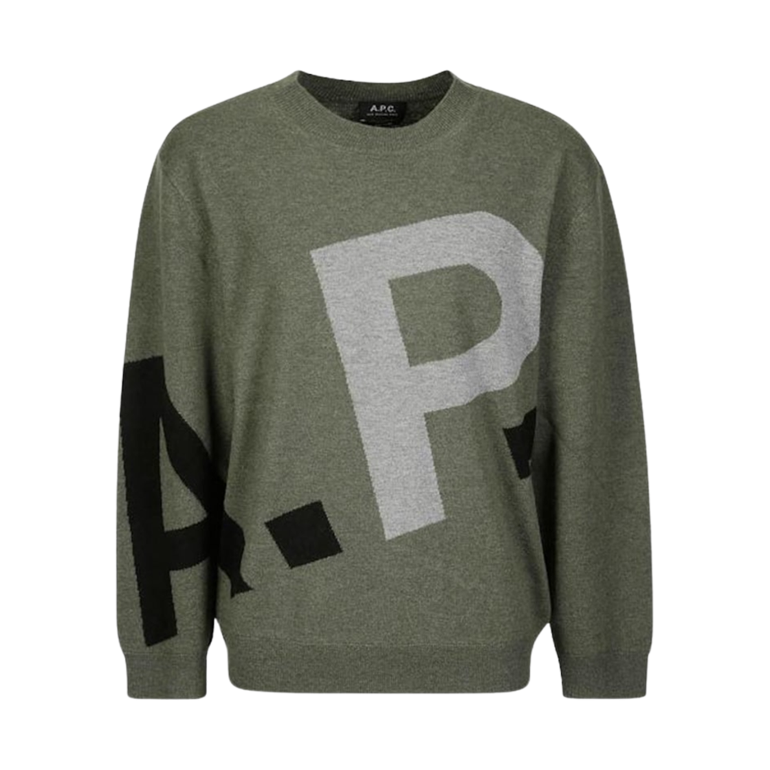 아페쎄 풀 로고 올 오버 니트 카키(A.P.C. Pull Logo All Over Knit Khaki) - 1