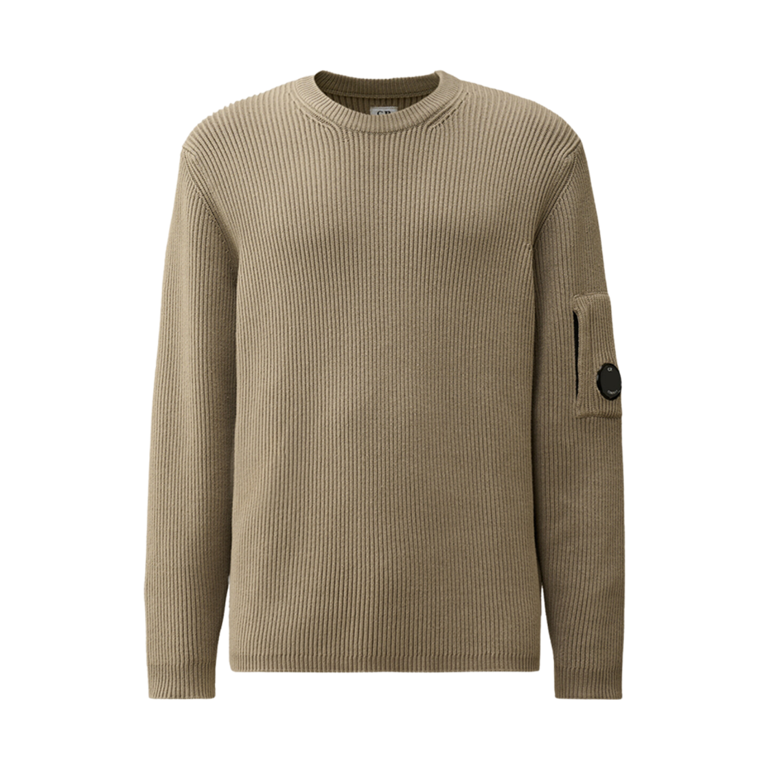 17CMKN044A006608A327 C.P. Company Full Rib Crew Neck Knit Vintage Khaki Beige - 24FW