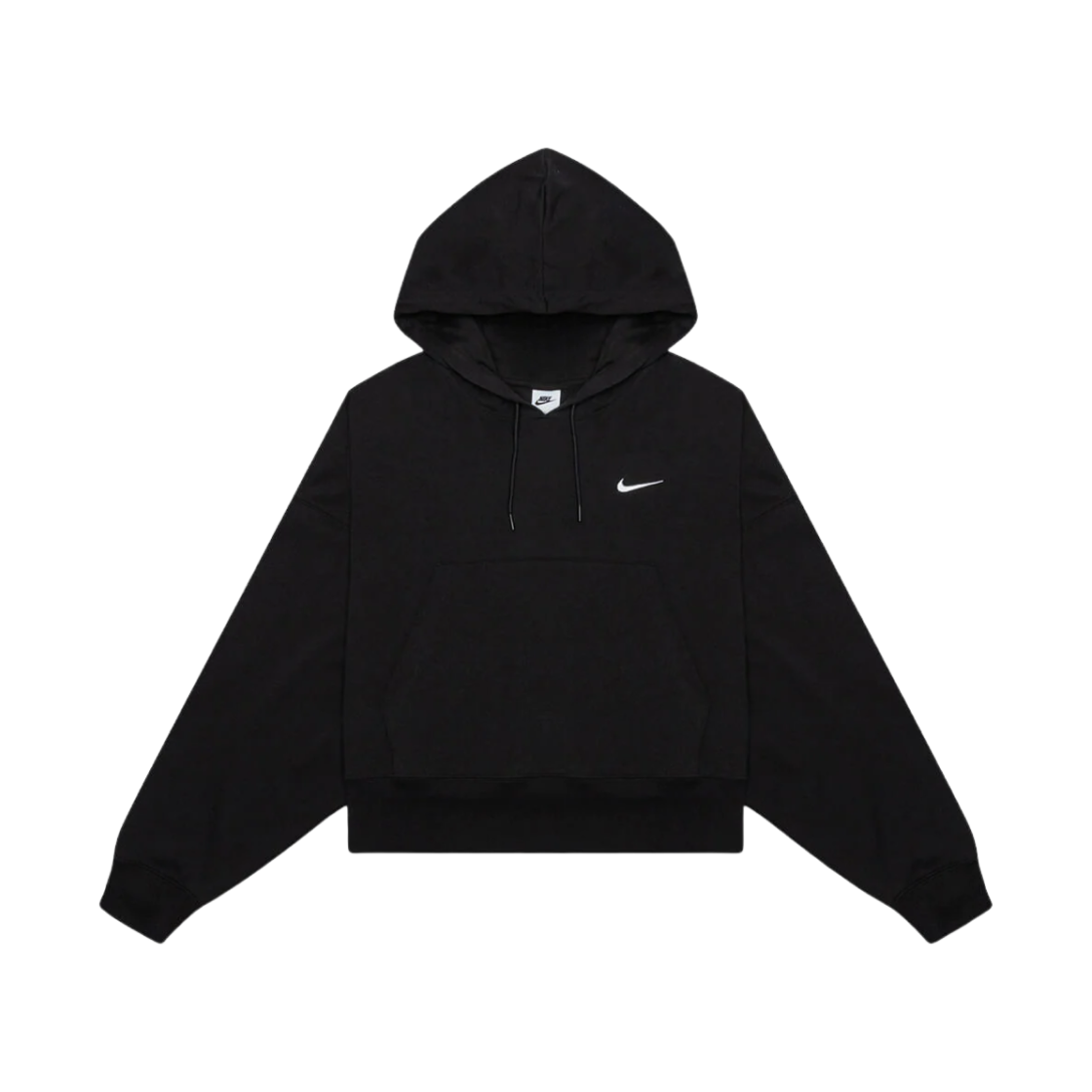 (W) 나이키 NSW 오버사이즈 저지 풀오버 후드 블랙 - 아시아((W) Nike NSW Oversized Jersey Pullover Hoodie Black - Asia) - 1