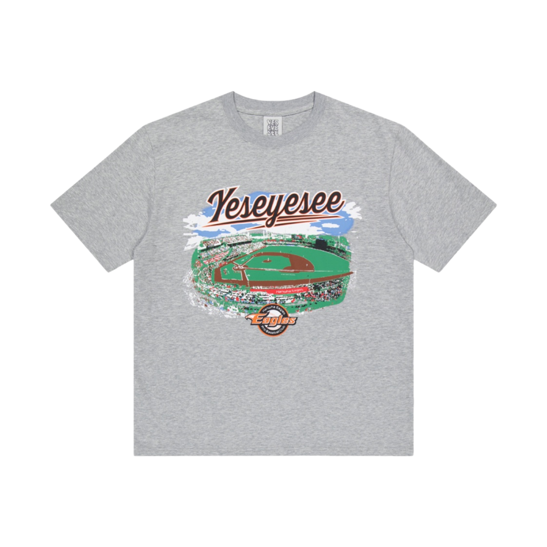 한화 이글스 x 예스아이씨 이글스 파크 티셔츠 그레이(Hanwha Eagles x Yeseyesee Eagles Park T-Shirt Grey)