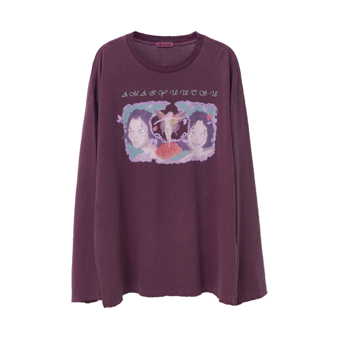 아마이유우츠 퓨버티 다이드 롱슬리브 티 퍼플(Amaiyuutsu Puberty Dyed LS Tee Purple)