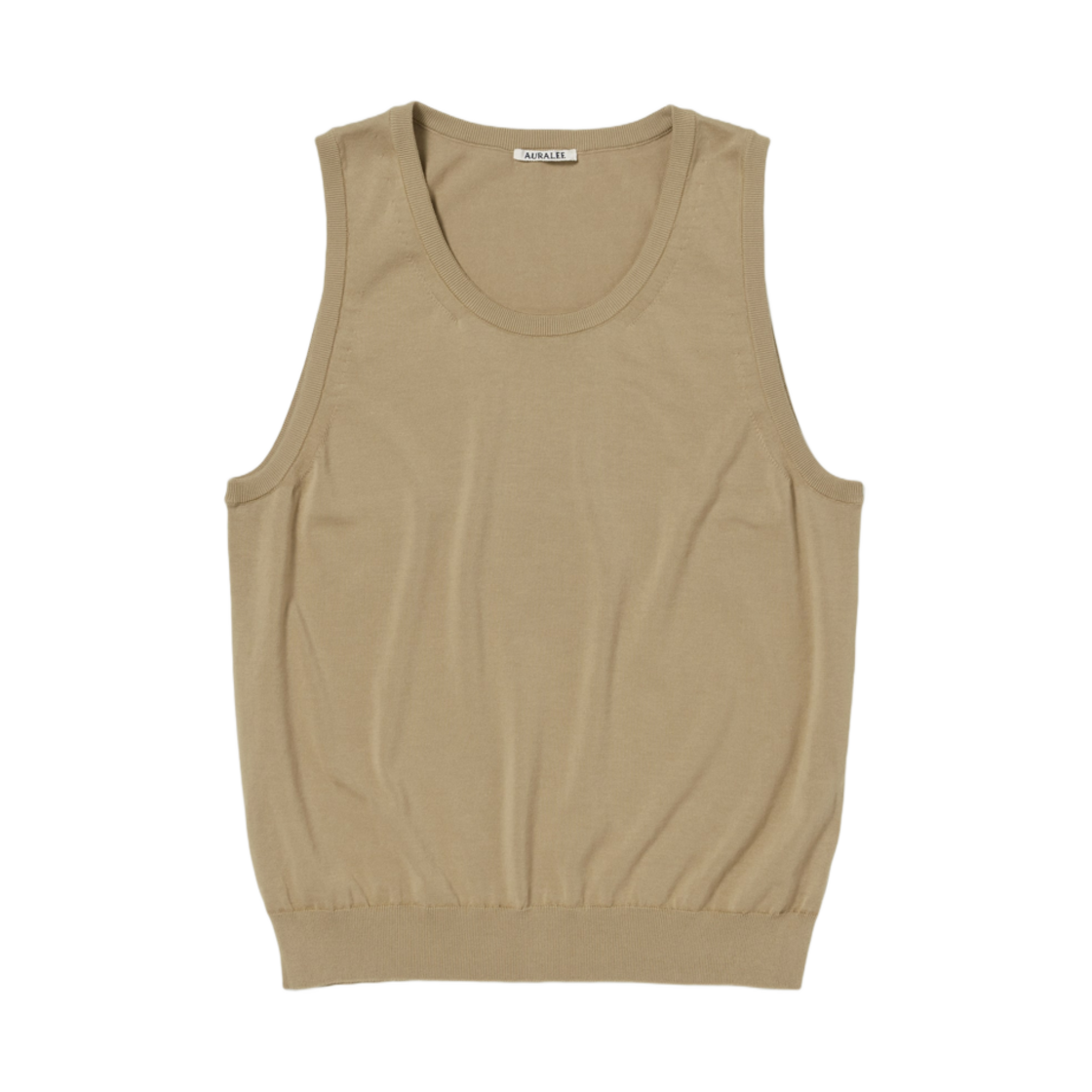 A24ST03PD Auralee Super High Gauge Cotton Knit Tank Beige