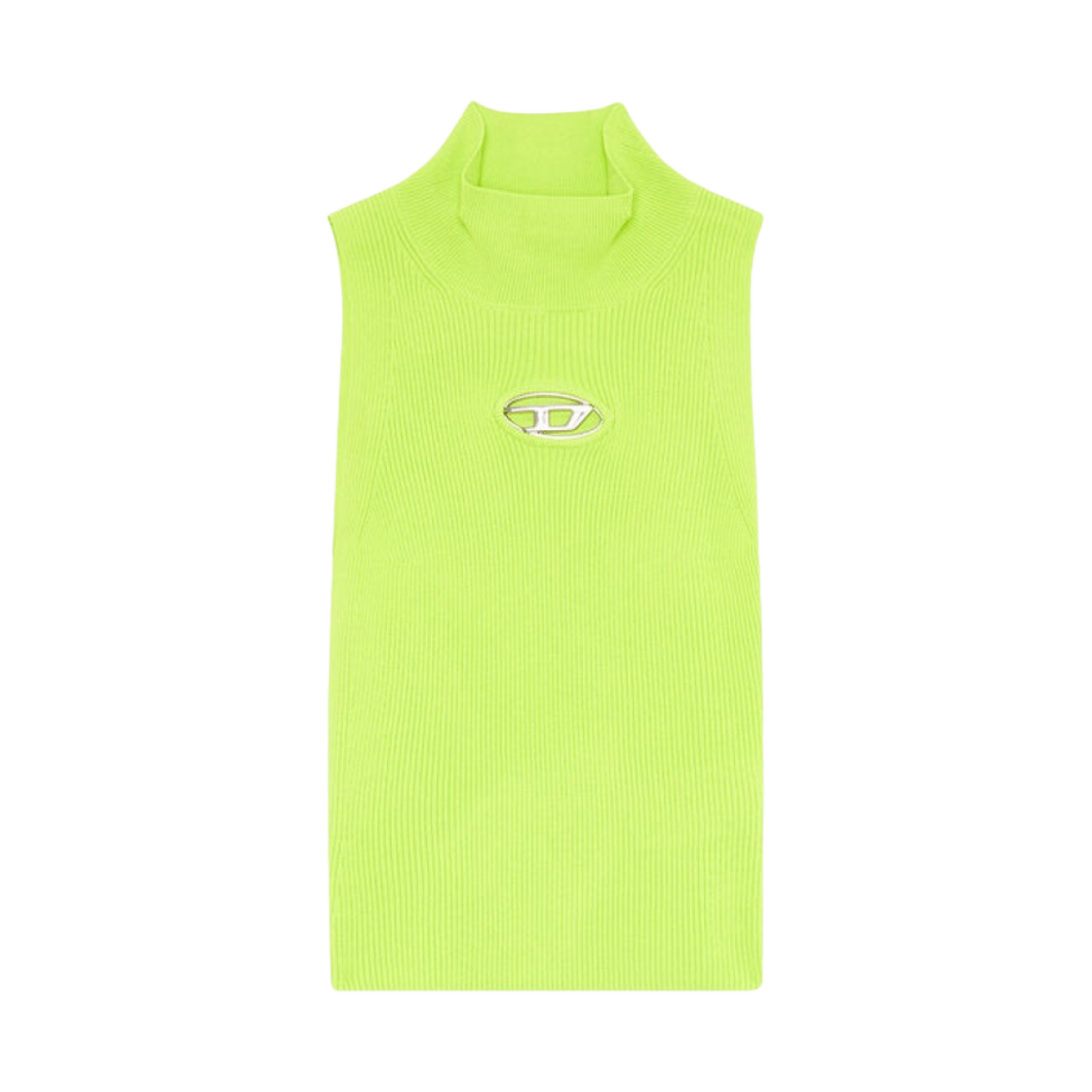 A130200DLAX-5KB (W) Diesel M-Onervax-Top Ribbed Knit Turtleneck Green Fluo