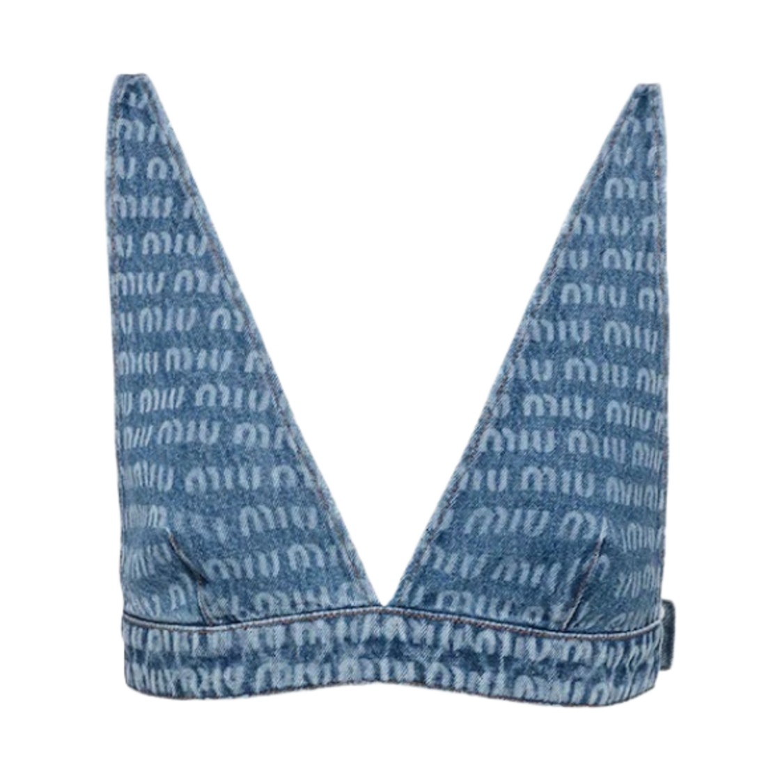 (W) 미우 미우 데님 브라렛 탑 사파이어 블루