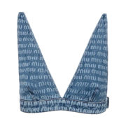(W) Miu Miu Denim Bralette Top Sapphire Blue
