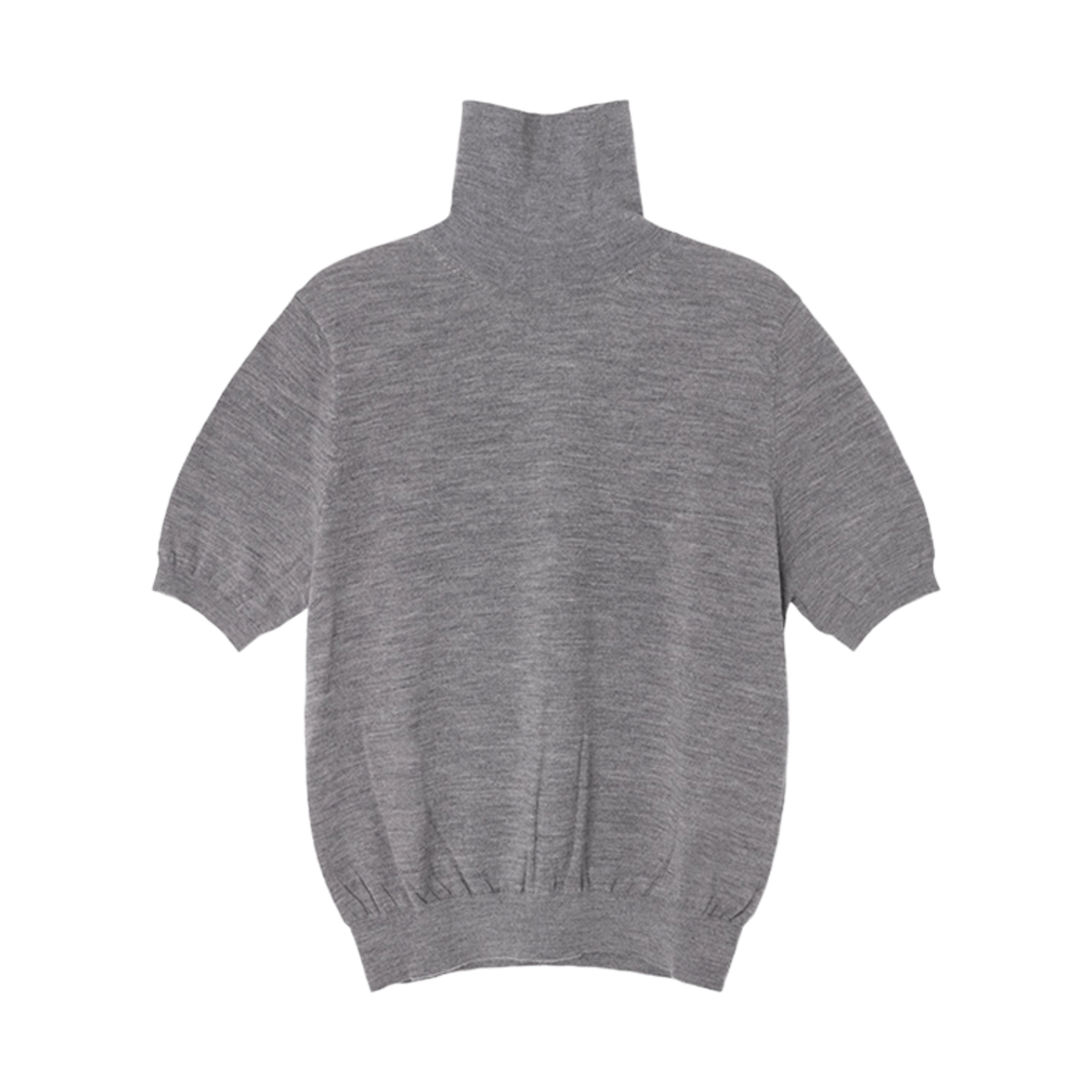 시야쥬 SIKN2125 메리노 울 터틀넥 반팔 니트 멜란지그레이