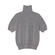 Siyazu SIKN2125 Merino Wool Turtleneck Short Sleeved Knit Melange gray