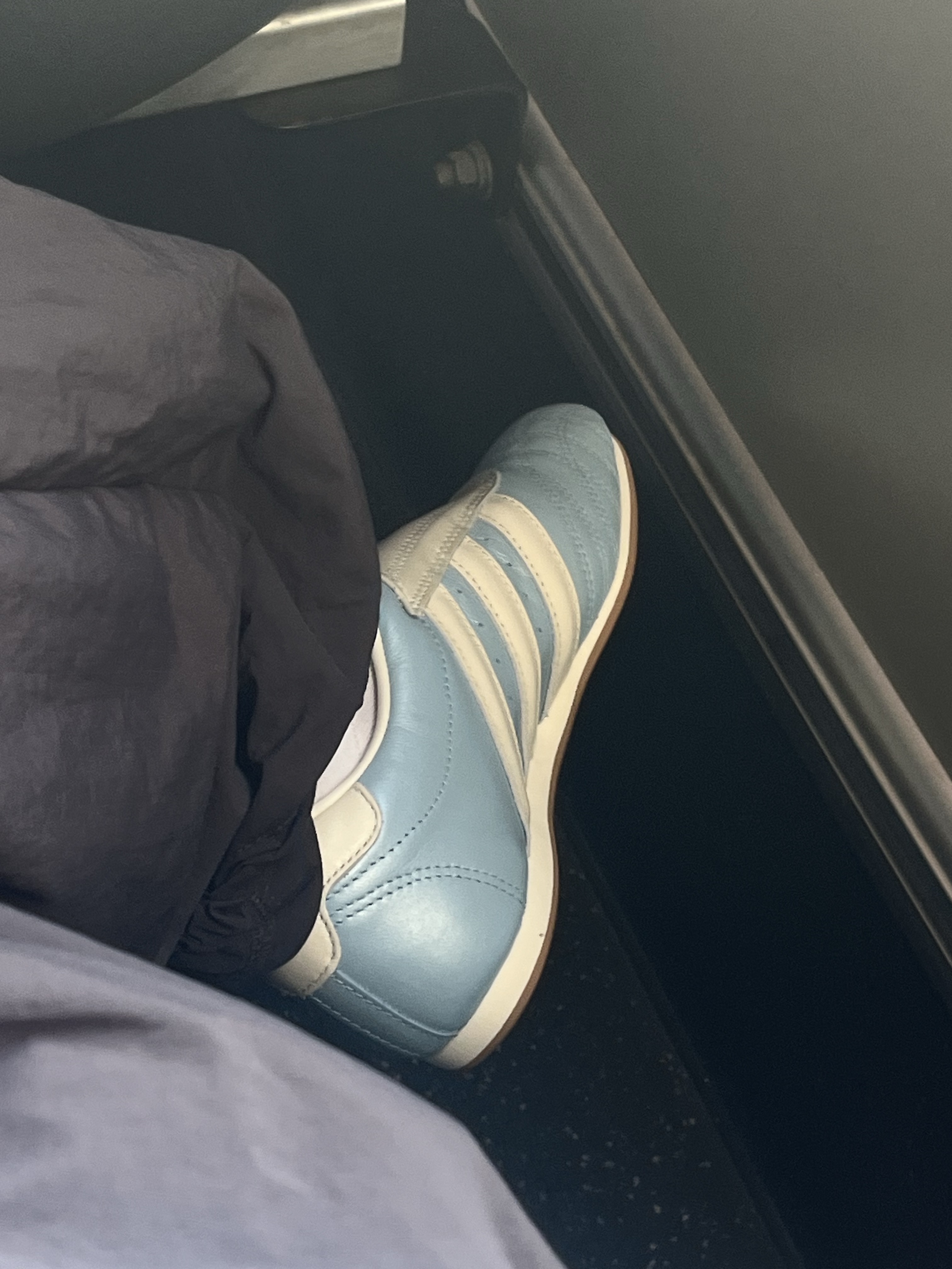 (W) Adidas Taekwondo Off White Clear Sky 착용 스타일 - 2