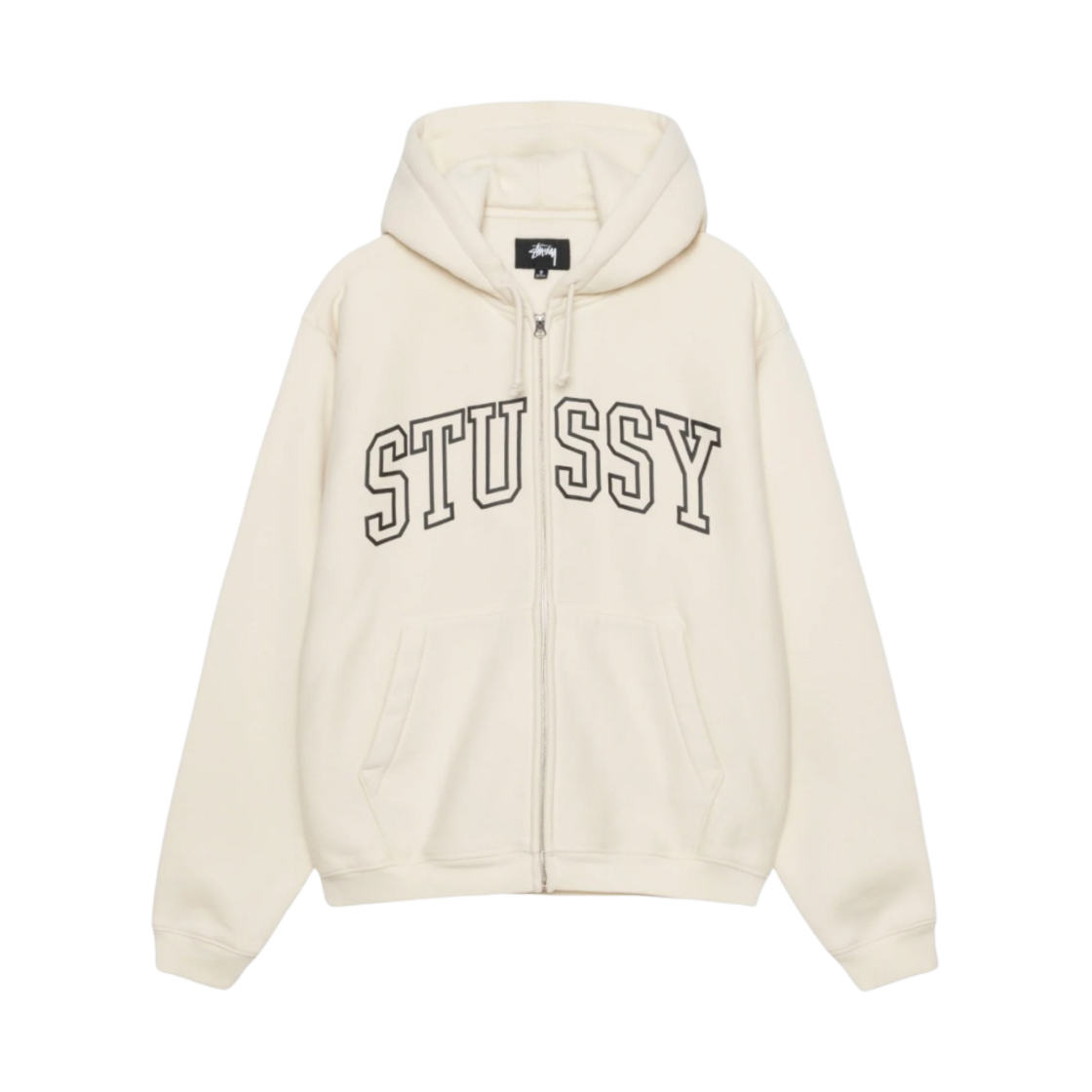 118559 Stussy Outline Zip Hoodie Ivory - 대표 이미지 #1