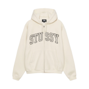 Stussy Outline Zip Hoodie Ivory