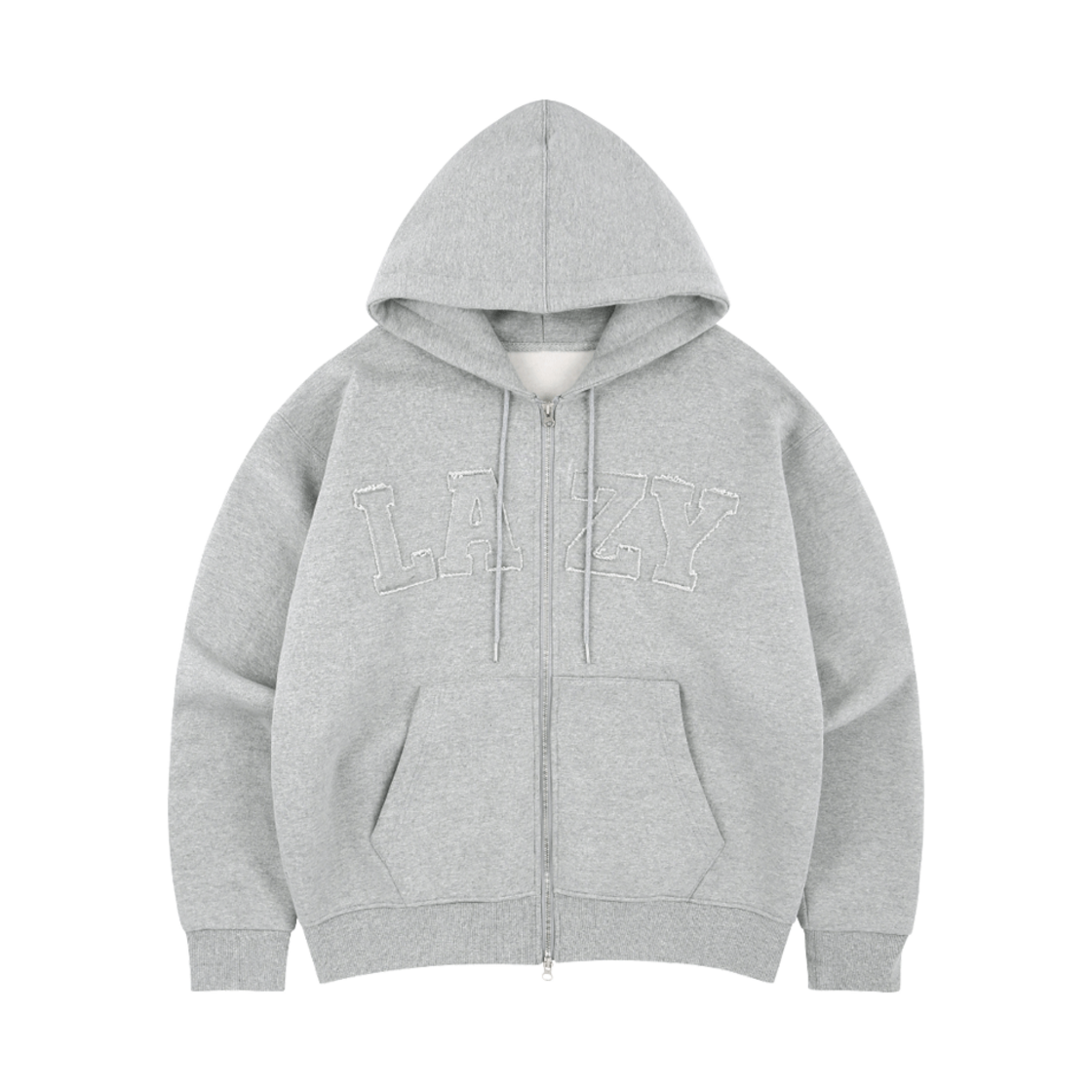 레이지지 레이지 그런지 패치 오버 핏 후드 집업 그레이(Lazyz Lazy Grunge Patch Over Fit Hood Zip-Up Gray)