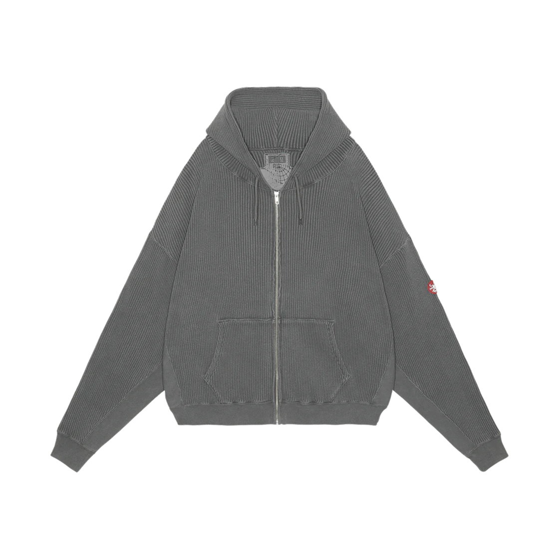 - Cav Empt Overdye Wide Rib Cut Zip Hoody Charcoal - 25SS