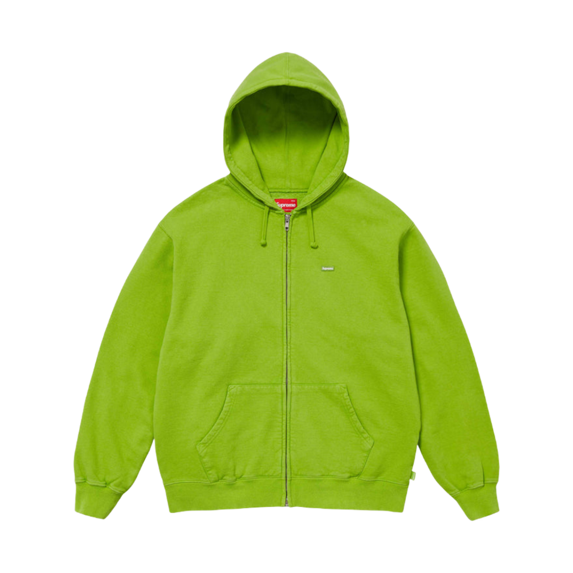 - Supreme Overdyed Small Box Zip Up Hooded Sweatshirt Lime - 24SS