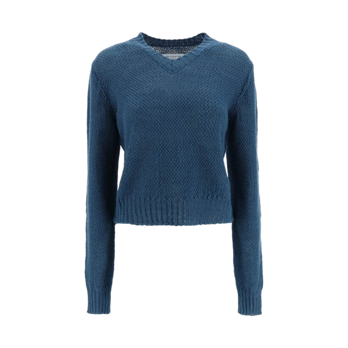 S51HN0001S18200509 (W) Maison Margiela Hemp Basket Weave Knit Blue