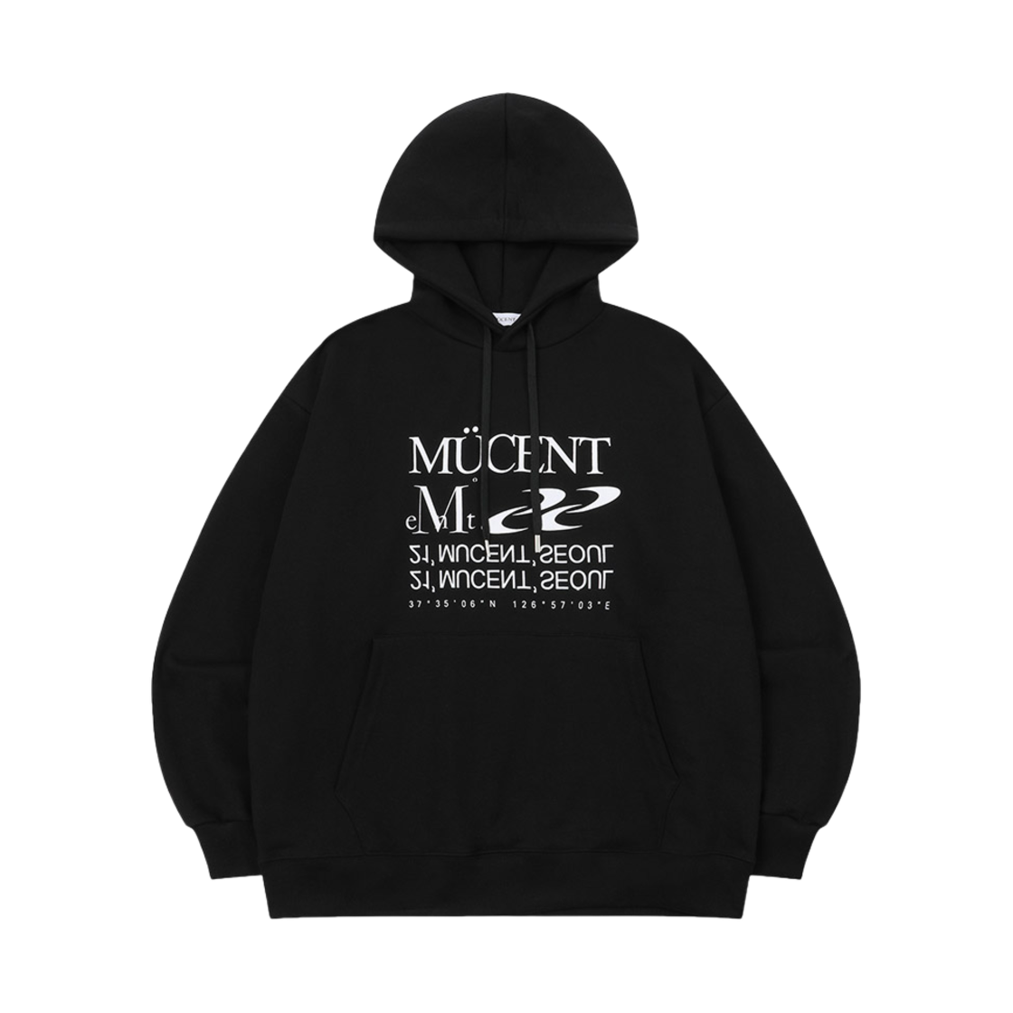 P00000MW_BK MUCENT Essential Lettering Hood Black