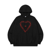 MUCENT Heart Lettering Hood T Black
