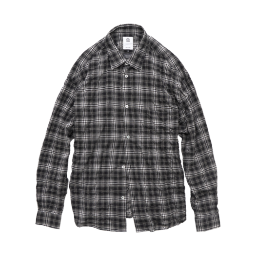 PL5OSH1303BC Polyteru Country Check Shirt Washed Black (Japanese Fabric)