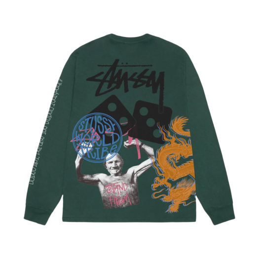 Stussy Strike Pigment Dyed LS T-Shirt Forest