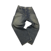 Undermycar Iek Hand Brush Washed Wide Jeans Corrosion Blue - 23FW